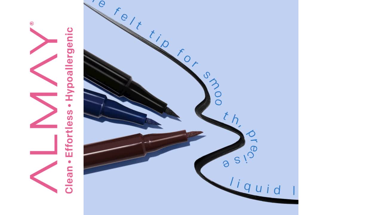 thumbnail video image 2 of Almay Conditioning Liquid Matte Eyeliner Pen, Waterproof, 10 Black, 0.03 fl oz, 2 of 10
