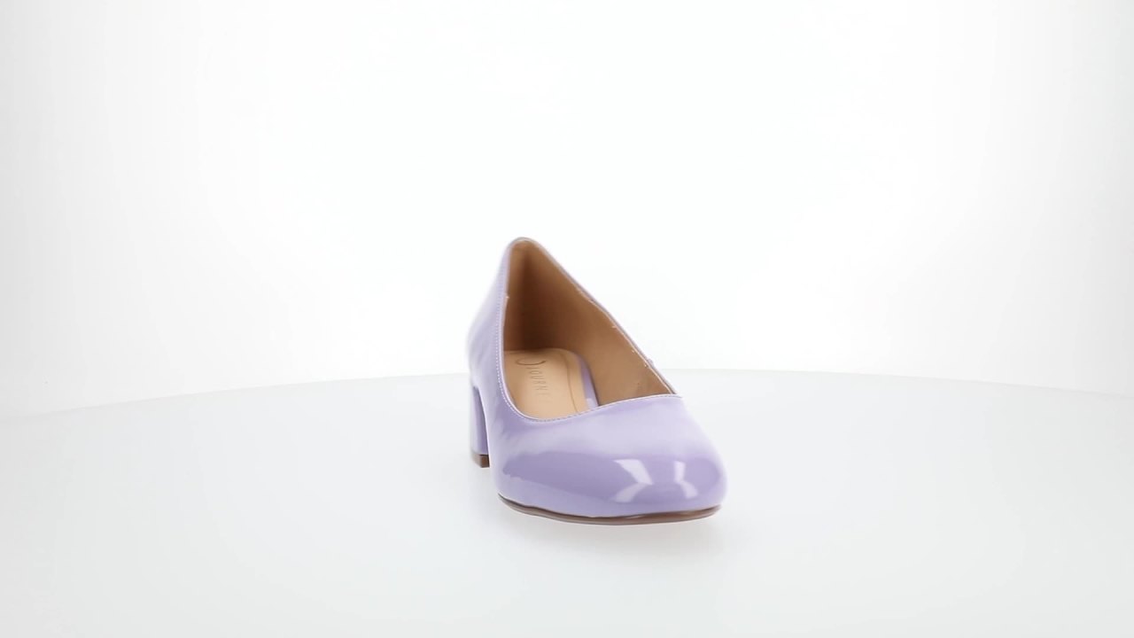 thumbnail video image 2 of Journee Womens Saarii Slip On Block Heel Round Toe Pumps, 2 of 9