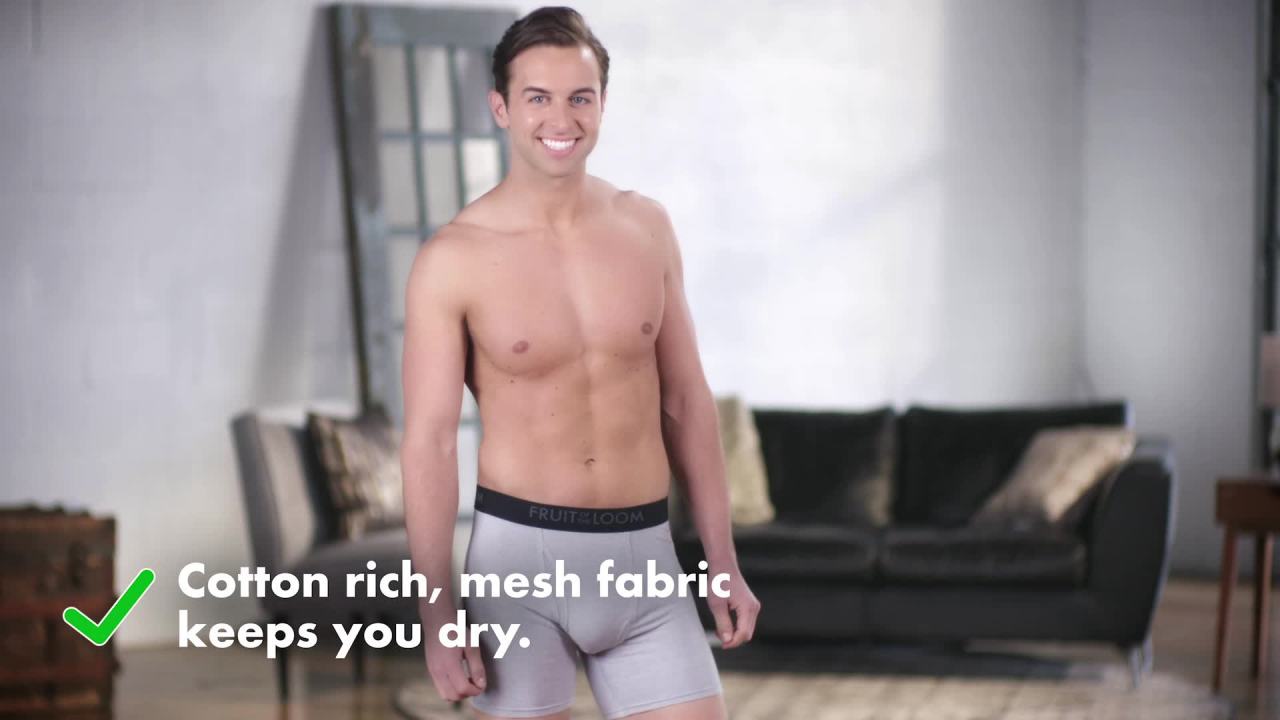 thumbnail video image 2 of Fruit of the Loom Men's Breathable Cotton Micro-Mesh Assorted Briefs, 4 Pack, 2 of 7