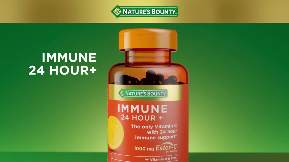 Nature's Bounty Immune 24 Vitamin C, D & Zinc for Immune Support, 1000