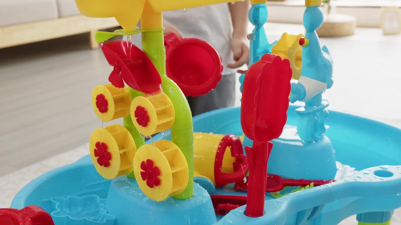 thumbnail video image 2 of Toddler Sensory Sand and Water 3 Tier Table with Chair | Indoor & Outdoor Play for Kids, 2 of 12