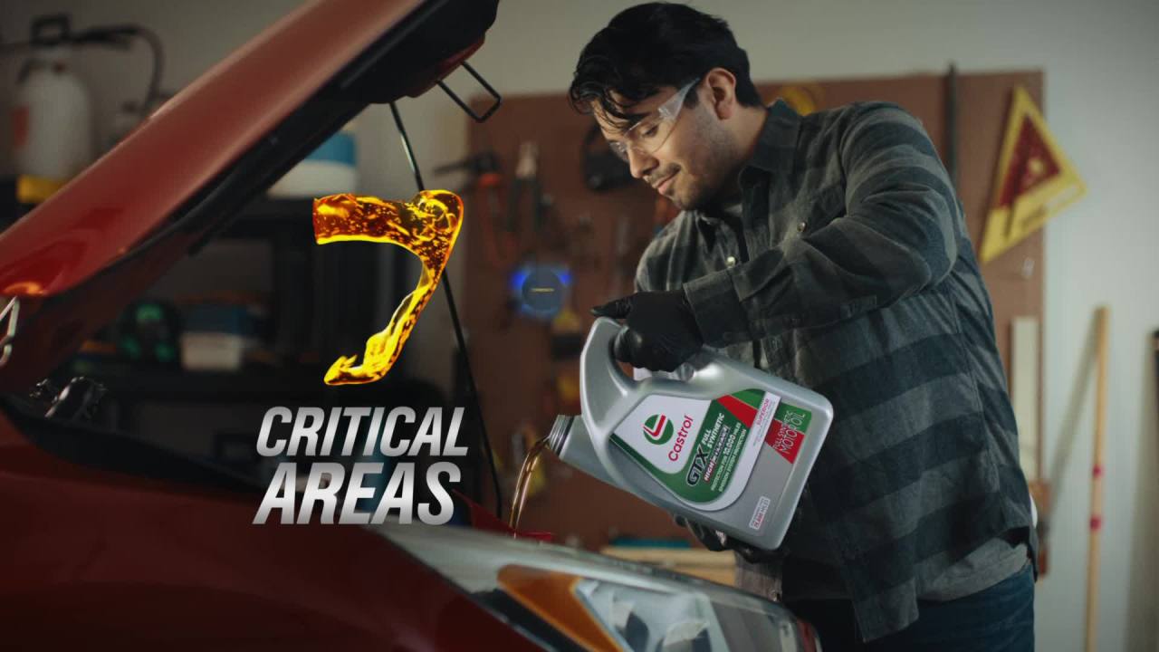 thumbnail video image 2 of Castrol GTX High Mileage 10W-30 Synthetic Blend Motor Oil, 5 Quarts, 2 of 16