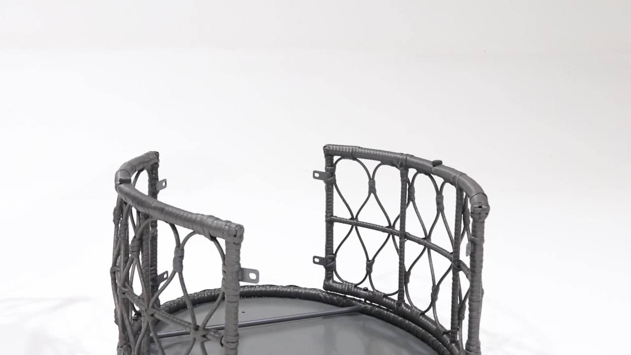 thumbnail video image 2 of Montserrat Wicker Outdoor Coffee Table, Gray, 2 of 10