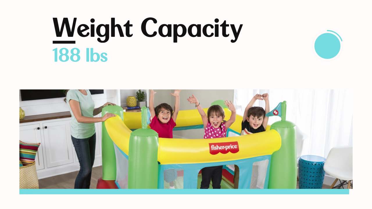 Fisher-Price 15264 Indoor Bouncer with Built-in Pump, 69" x 68" x 53"