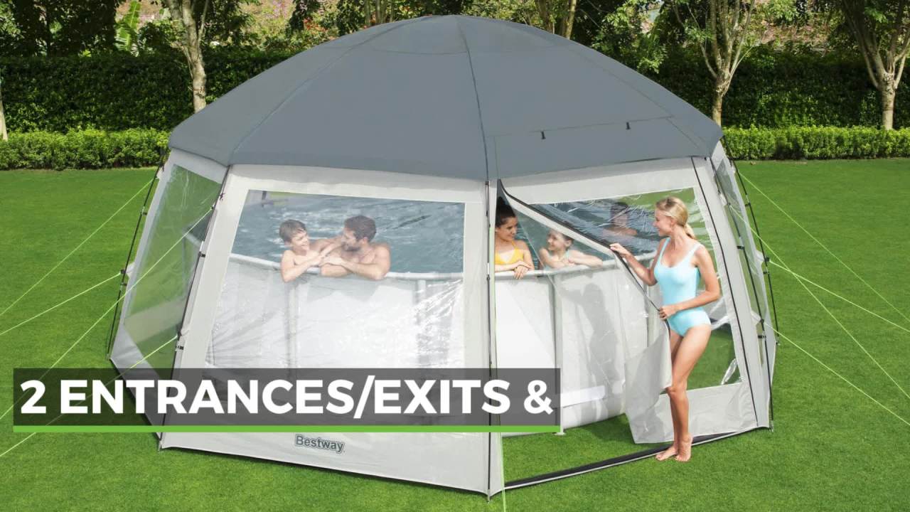 thumbnail video image 2 of Flowclear 19'8" Round Multi-Use Pool Dome, 2 of 9