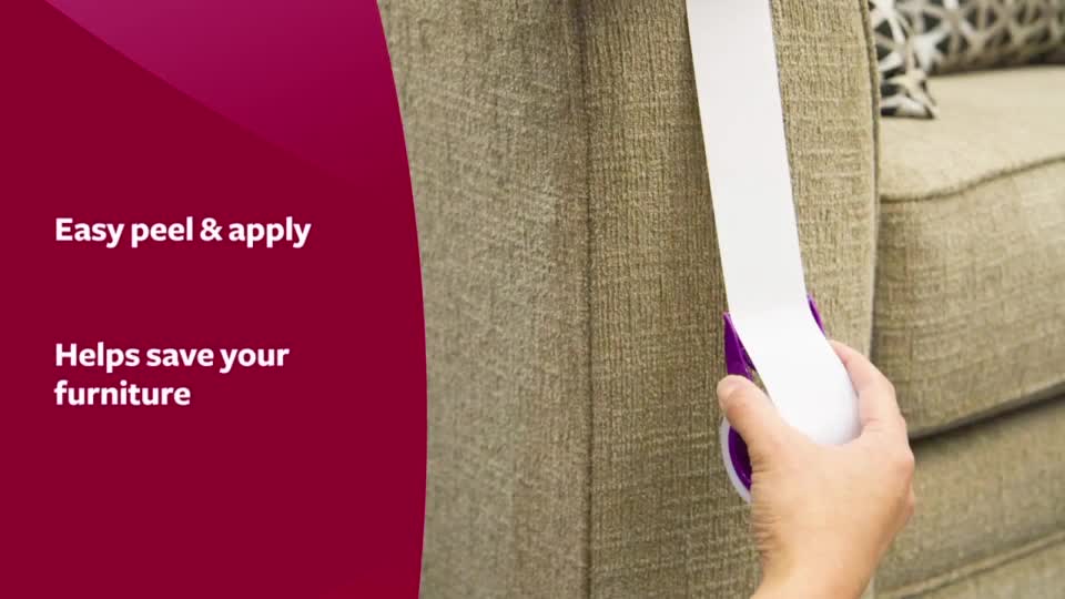 thumbnail video image 2 of SmartyKat Scratch Not Tape, Anti-Scratch Cat Training Tape & Scratch Deterrent, 2 of 7