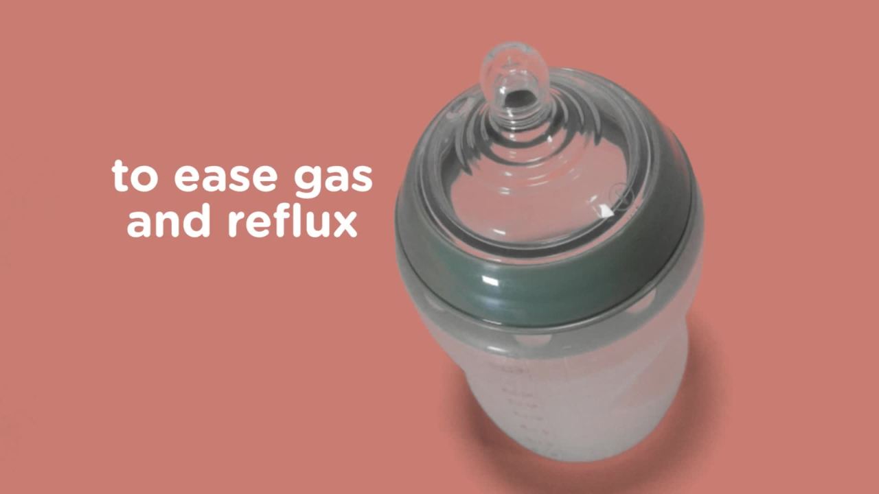 thumbnail video image 2 of Tommee Tippee Baby Bottles, Natural Start Silicone Anti-Colic Bottle with Slow Flow Nipple, 9oz, 0m+, Self-Sterilizing, Pink & Purple, Pack of 2, 2 of 11