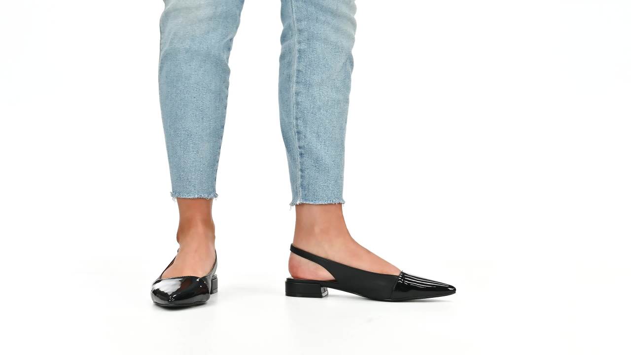 thumbnail video image 2 of Journee Womens Bertie Sling Back Two Tone Pointed Toe Flats, 2 of 10