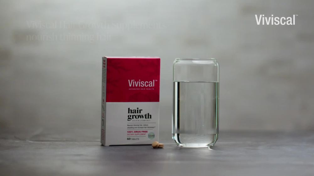 thumbnail video image 2 of Viviscal Hair Growth Supplements for Women, Thicker Fuller Hair Support for Thinning Hair and Hair Loss, with Biotin and Marine Collagen, Drug-Free, 60 Tablets, 1-Month Supply, 2 of 14