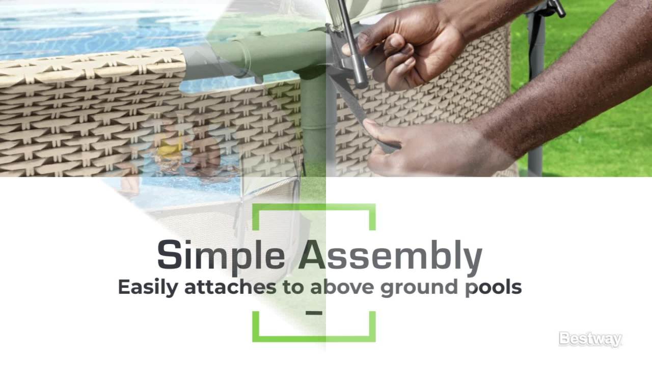 thumbnail video image 2 of Flowclear Round Pool Canopy Sunshade, Compatible with 10'-18' Round Above-Ground Pools, 2 of 9