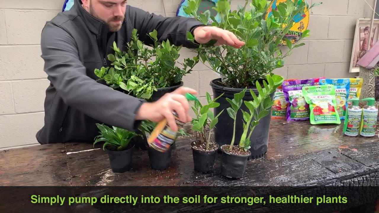 thumbnail video image 2 of Dr. Earth Pure Gold Pump & Grow All Purpose Plant Food, 1-1-1 Fertilizer, 8 oz., 2 of 10