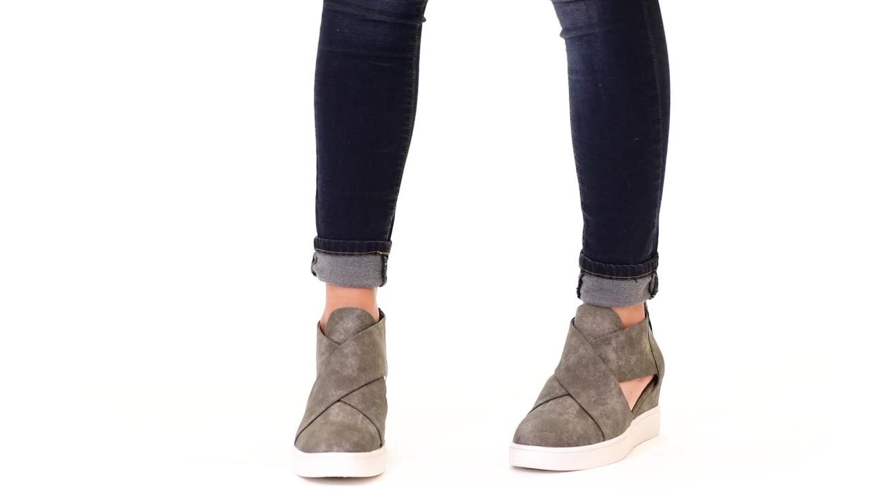 thumbnail video image 2 of Brinley Co. Womens Athleisure D'orsays Criss-cross Sneaker Wedges, 2 of 7