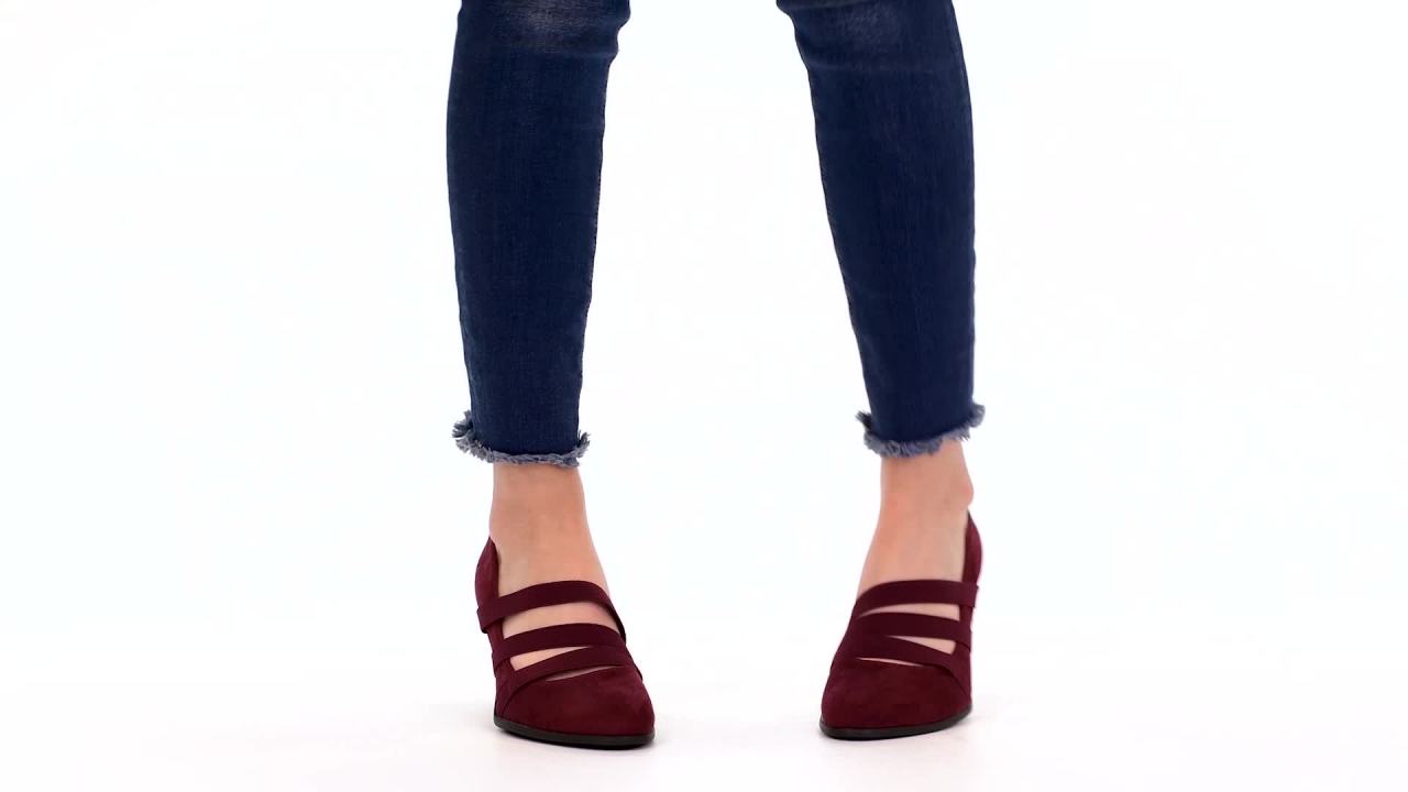 thumbnail video image 2 of Journee Womens Loren Comfort Insole Round Toe Mid Block Heel Pumps, Widths Available, 2 of 10