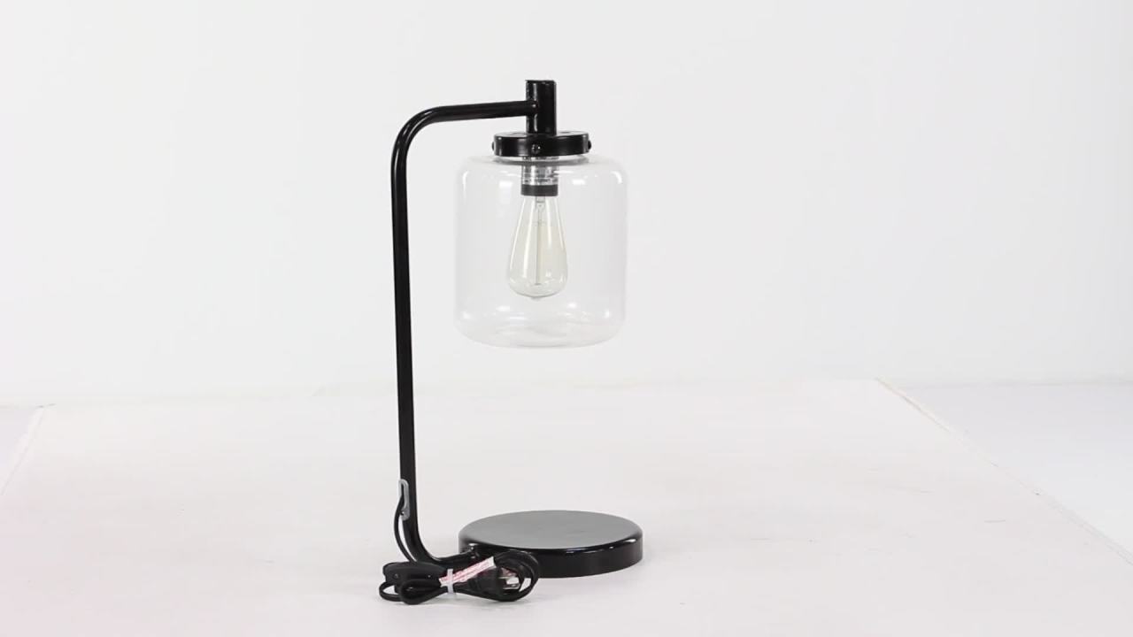 thumbnail video image 2 of DecMode Black Metal Traditional Accent Lamp 20", 2 of 12