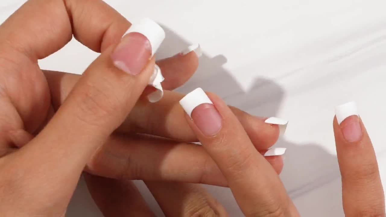 thumbnail video image 2 of Kiss Press on Nails Brush on Gel Nail Kit, White, French & Natural, 48 Pieces, 2 of 6