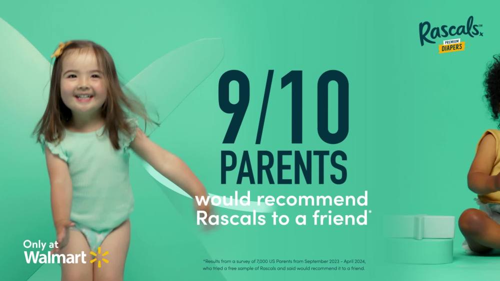 thumbnail video image 2 of Rascals Premium Absorbent Baby Diapers Size 3, 88 Count, 2 of 12