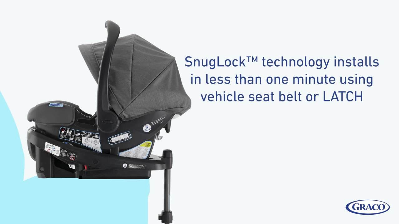 thumbnail video image 2 of Graco SnugRide DLX Infant Car Seat ft. Load Leg Technology, Astaire, Black, 2 of 9