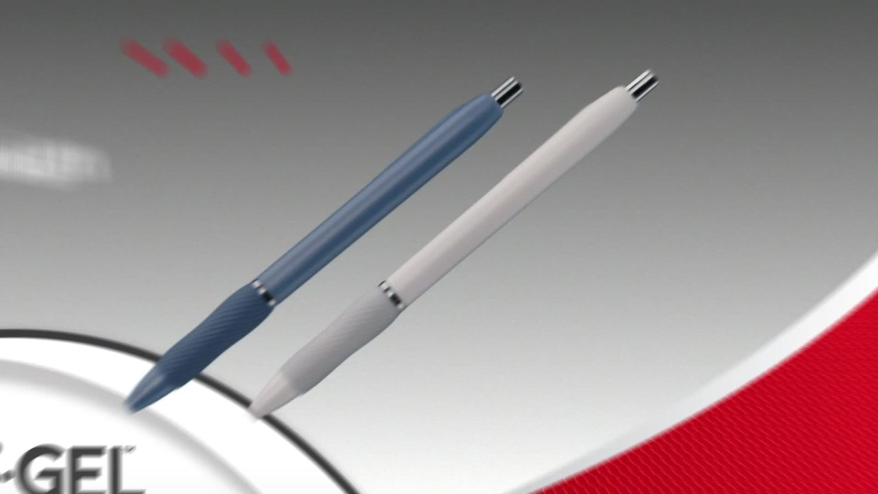 thumbnail video image 2 of Sharpie S-Gel, Gel Pens, Medium Point (0.7mm), Black, Red and Blue Gel Ink Pens, 4 Count, 2 of 6