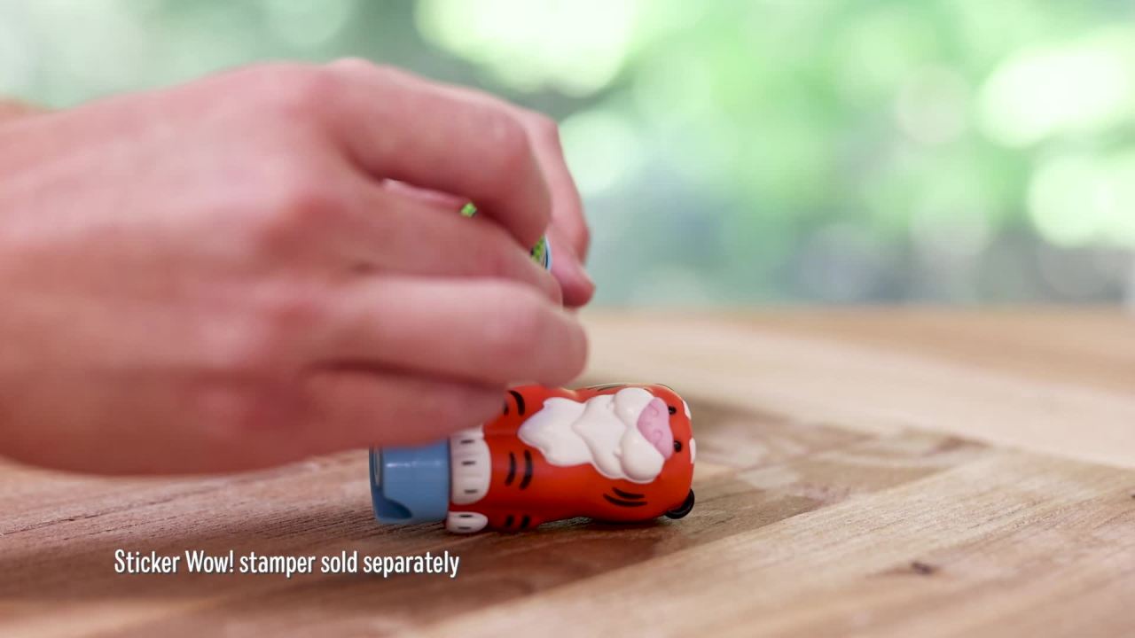 thumbnail video image 2 of Melissa & Doug Sticker WOW!™ 300+ Refill Stickers for Sticker Stamper Arts and Crafts Fidget Toy Collectibles – Tiger Safari Theme, Assorted (Stickers Only), 2 of 10