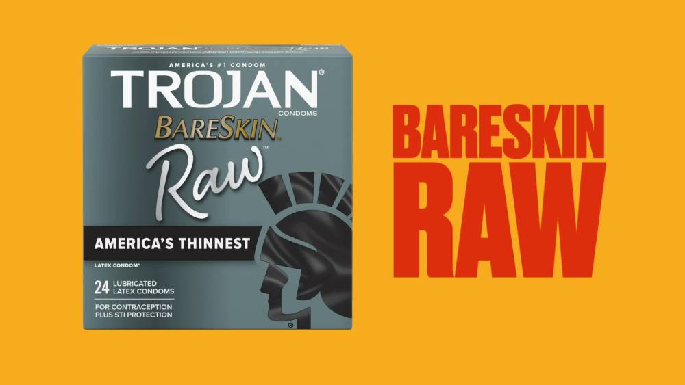 Trojan Bareskin Raw Condoms, Thin Condoms, 3 Count Lubricated Condoms