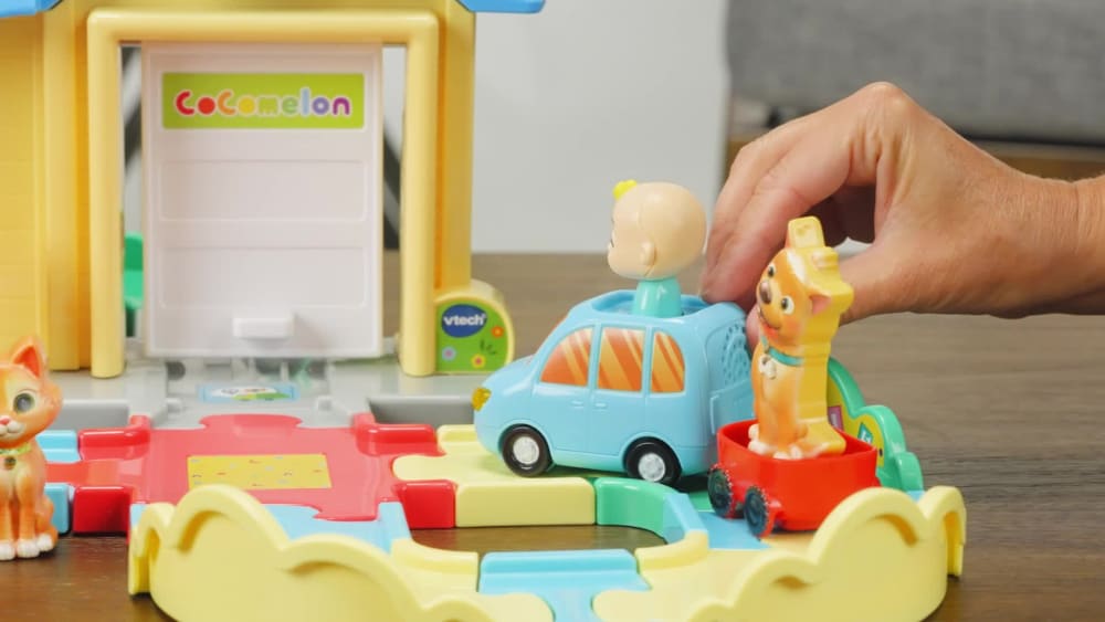 thumbnail video image 2 of VTech CoComelon Go! Go! Smart Wheels JJ's House Track Set with Accessories, Baby and Toddler Toys, 2 of 14