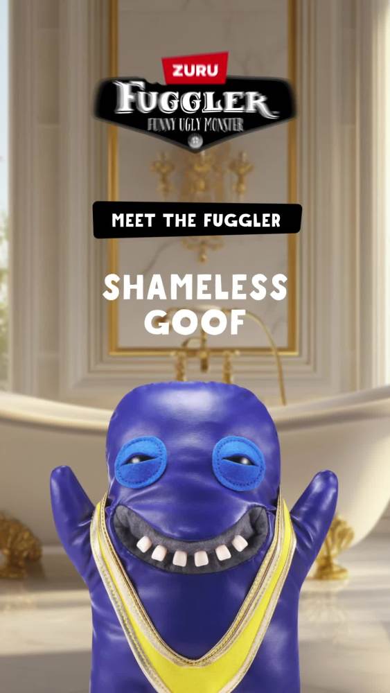 thumbnail video image 2 of Fuggler Gold Fuggs 9 inch (Shameless Goof), Funny Ugly Monster Soft Plush Collectible Toy by ZURU, 2 of 11