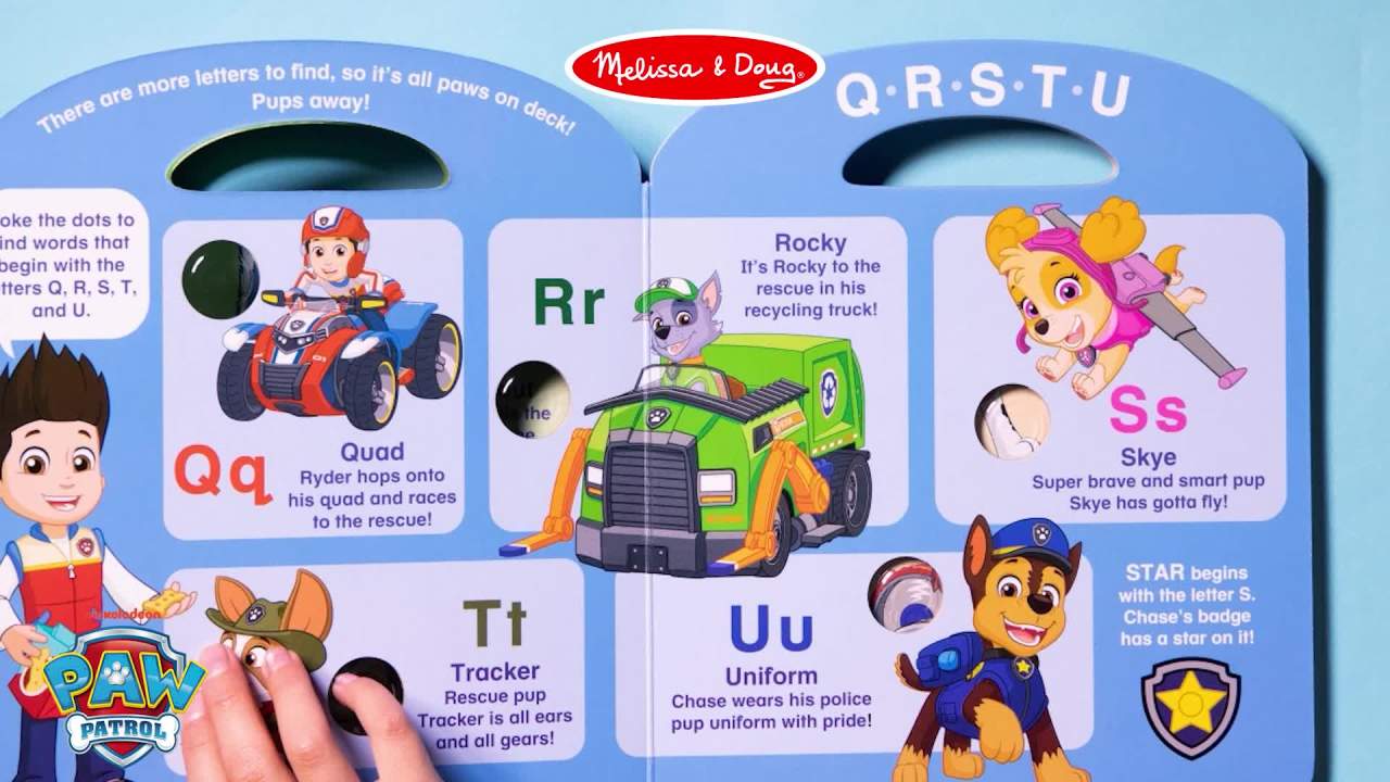 thumbnail video image 2 of Melissa & Doug PAW Patrol Poke-A-Dot - Alphabet Adventure, 2 of 10