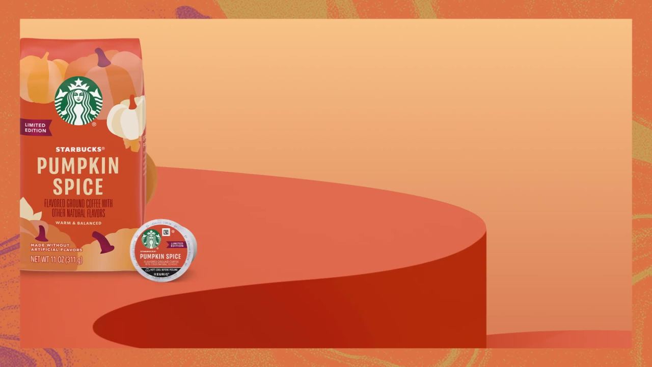 thumbnail video image 2 of Starbucks K-Cup Coffee Pods—Pumpkin Spice Flavored Coffee—100% Arabica—Naturally Flavored—1 box (44 pods), 2 of 8