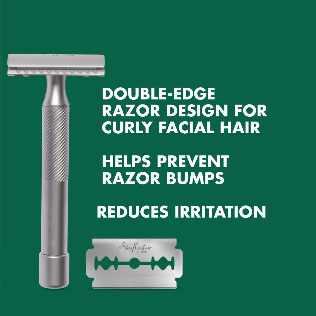 thumbnail video image 2 of SheaMoisture Men Razor Double-Edge Safety Razor, 1 Handle, 10 Blades, 2 of 8