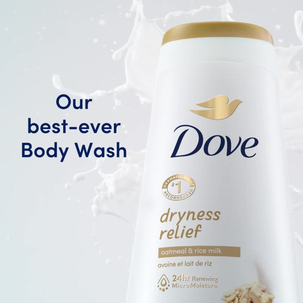 Dove Body Wash with Pump Dryness Relief Jojoba Oil, 30.6 oz