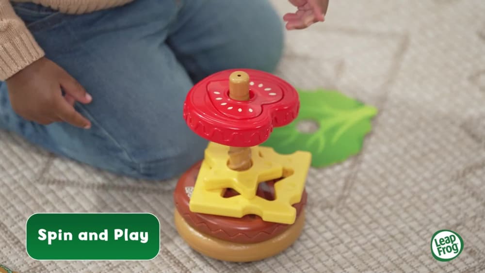 thumbnail video image 3 of LeapFrog 4-in-1 Learning Hamburger Plastic & fabric Plastic, Fabric with Accessories, Baby and Toddler Toys, 3 of 11