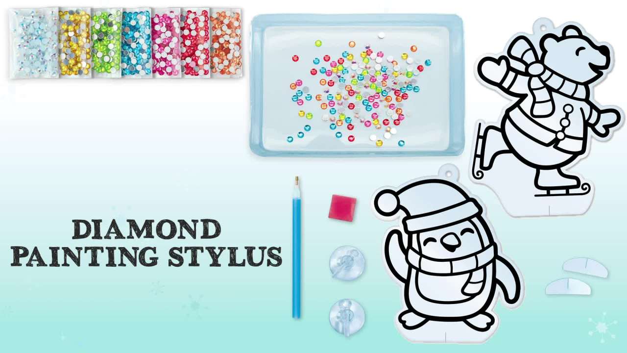 thumbnail video image 2 of Creativity for Kids Big Gem Diamond Painting Kit: Holiday - Christmas Crafts and Activities for Kids (Ages 6+), 2 of 3