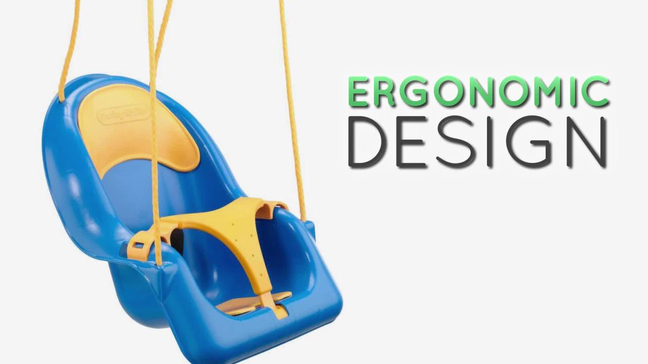thumbnail video image 2 of Swing-N-Slide Comfy-N-Secure Coaster Swing for Toddler with a Lap Belt, 2 of 7