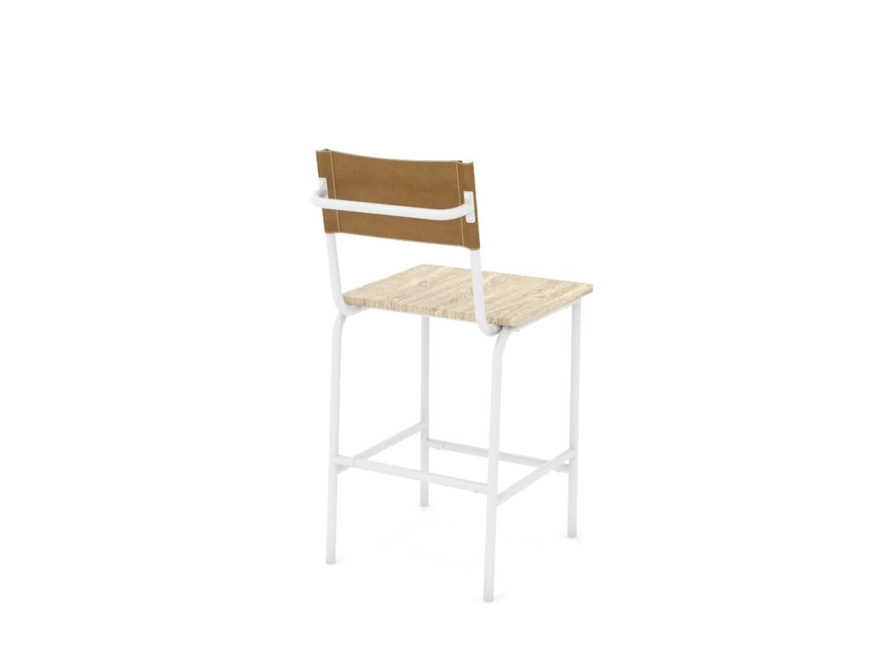 thumbnail video image 2 of Sauder Boulevard Cafe White Counter Height Stool with Faux Leather, Mixed Finish, 2 of 10