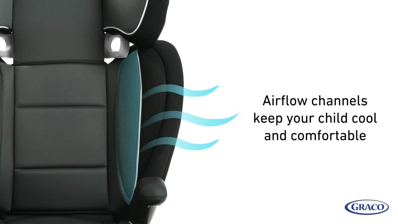 thumbnail video image 2 of Graco TurboBooster Stretch2Fit Booster Seat, Ainsley, 2 of 8