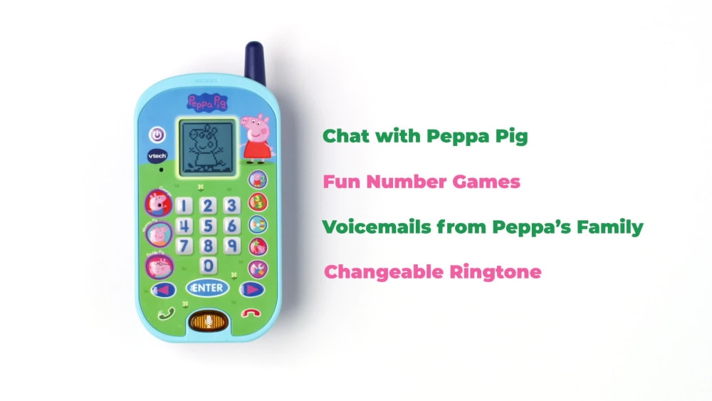 thumbnail video image 3 of VTech Peppa Pig Let's Chat Learning Phone Baby and Toddler Toys, 3 of 10