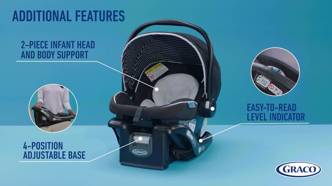 thumbnail video image 3 of Graco SnugRide Lite LX Infant Car Seat, Studio, Black, 3 of 10