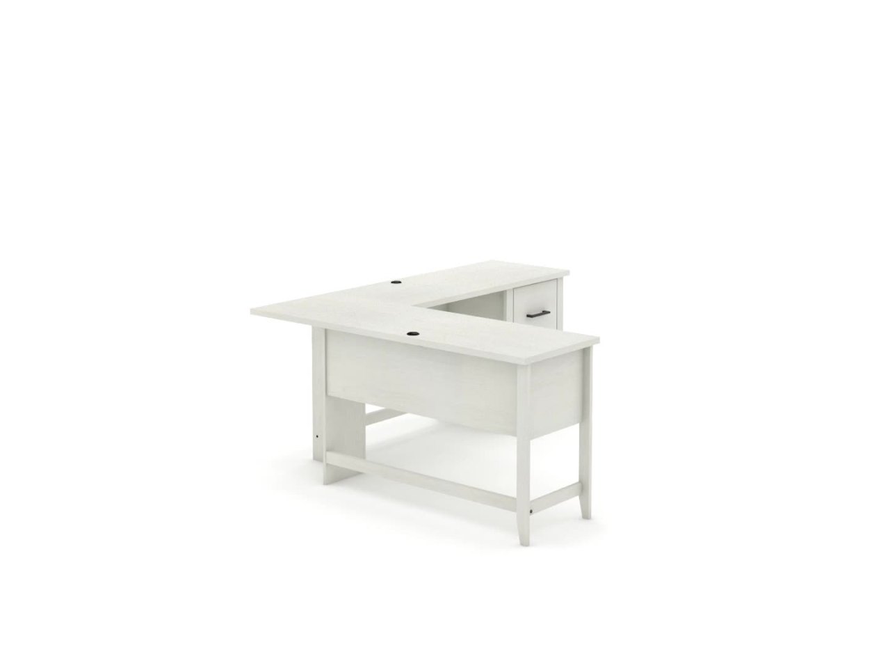 thumbnail video image 2 of Sauder Summit Station L-Shaped Home Office Desk with Drawer, Glacier Oak Finish, 2 of 11