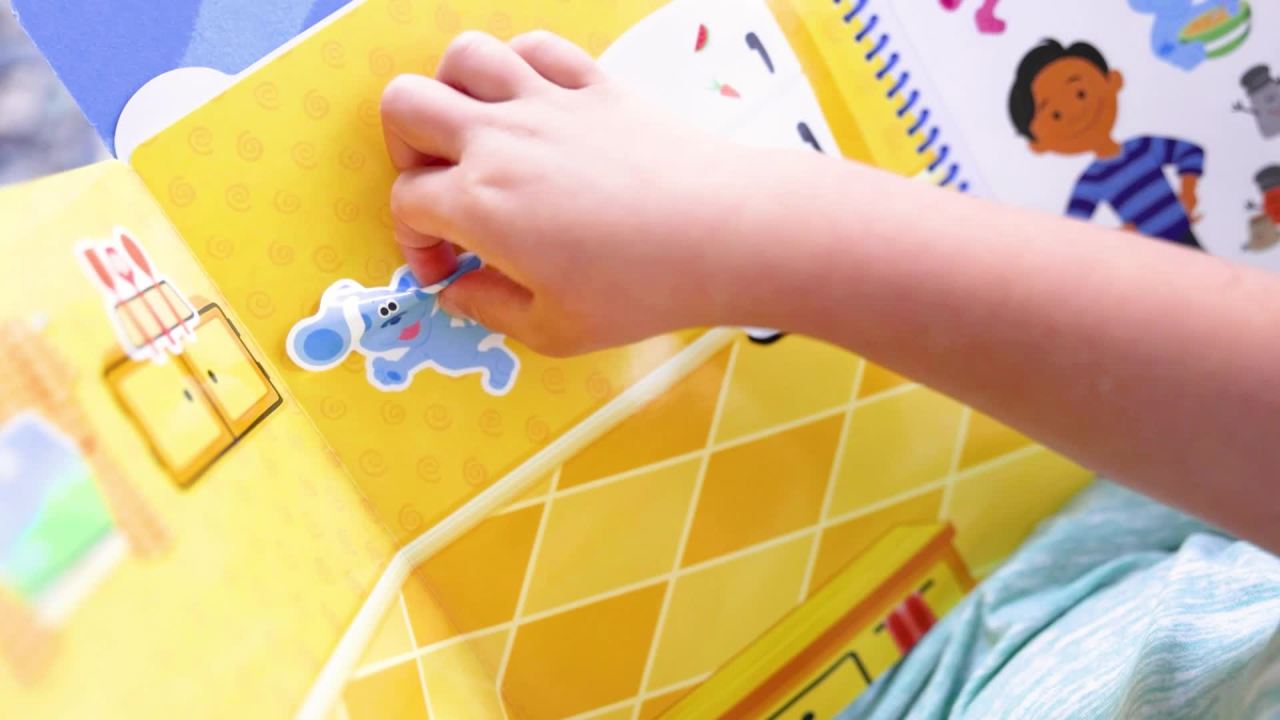thumbnail video image 2 of Melissa & Doug Blue's Clues & You! Restickable Stickers Pad - Places Blue Loves, 2 of 10