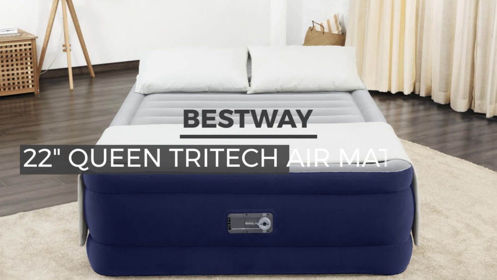 Bestway Tritech Air Mattress Queen 22 in. with Builtin AC Pump and