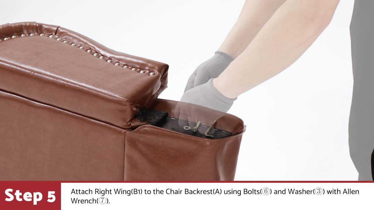 thumbnail video image 2 of Noble House Bryce Faux Leather Recliners, Cognac, Dark Brown, 2 of 10