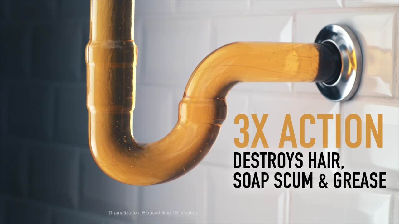 thumbnail video image 2 of Liquid-Plumr Industrial Strength Drain Clog Remover Gel, Urgent Clear, 17 fl oz, 2 of 10