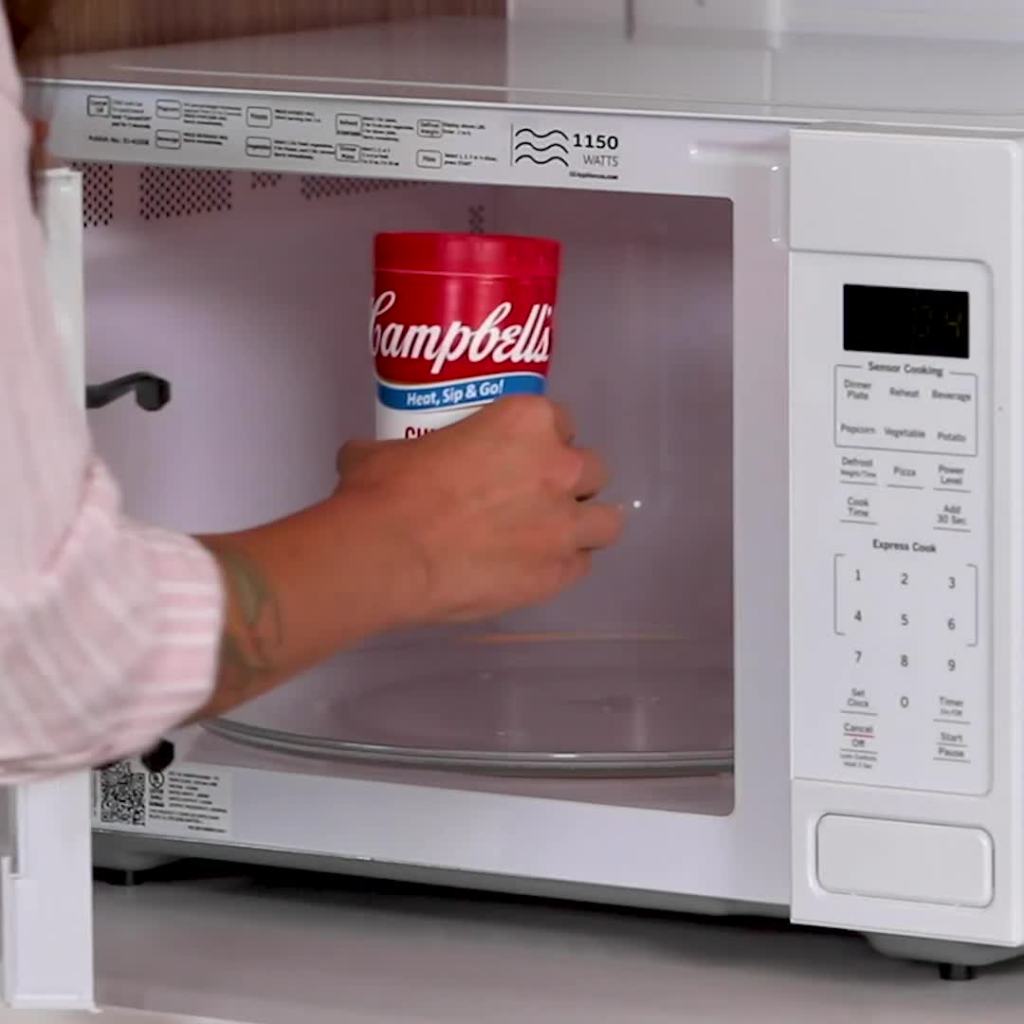 thumbnail video image 2 of (4 pack) Campbell's Sipping Soup, Chicken & Mini Round Noodle Soup, 10.75 oz Microwavable Cup, 2 of 16