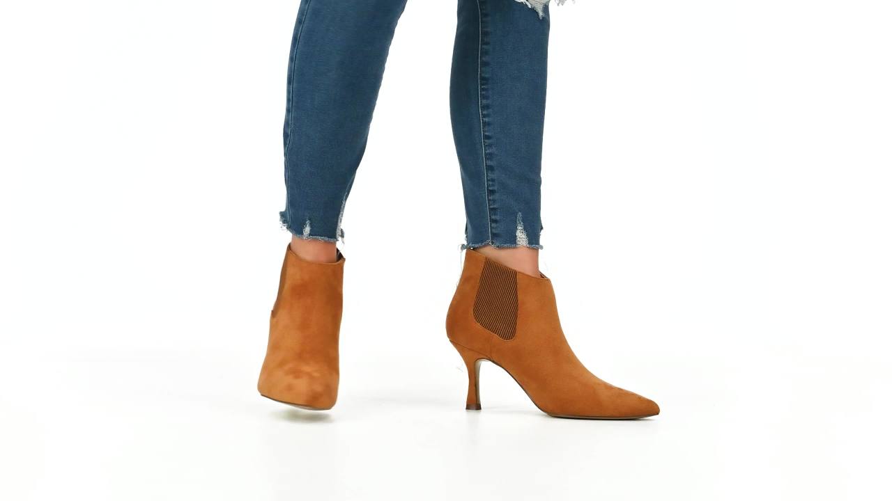 thumbnail video image 2 of Journee Womens Elitta Pull On Stiletto Booties, Widths Available, 2 of 10
