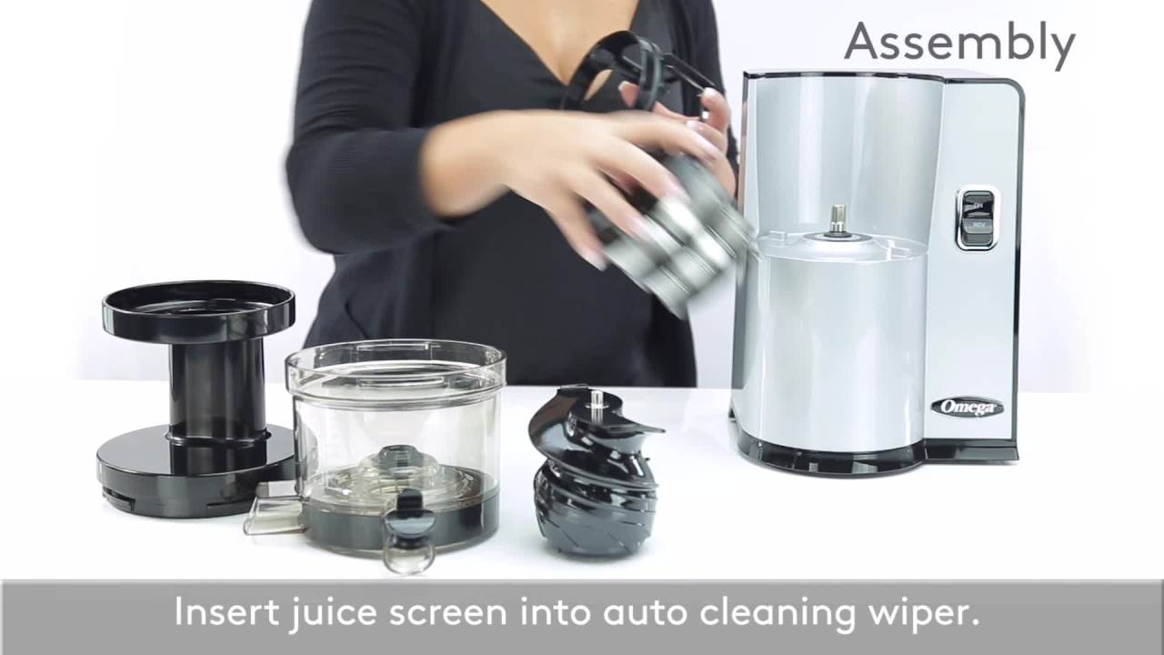 thumbnail video image 2 of Omega Juicers Cold Press 150 W 30 fl oz 3-Speed Masticating Juicer, Silver, 2 of 11