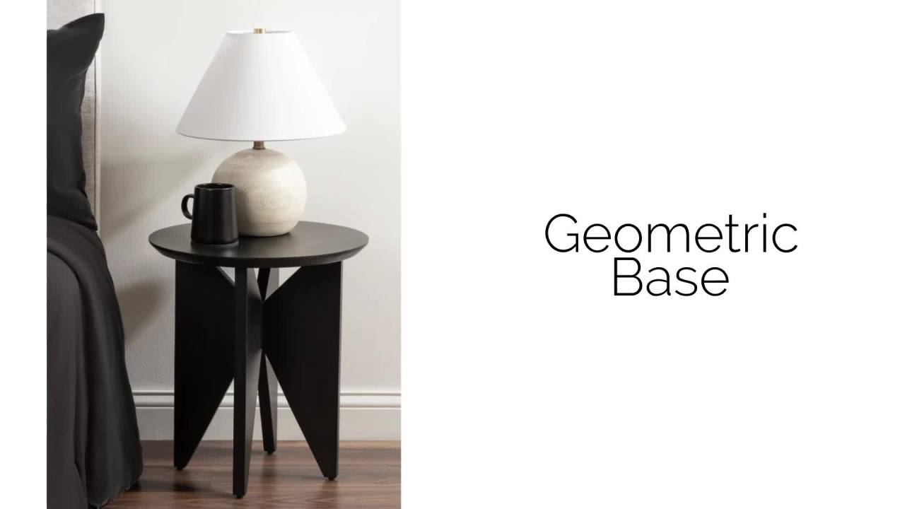 thumbnail video image 2 of Kate and Laurel Faiza Modern Wooden Round Side Table, 18 x 18 x 20, Black, Transitional Wood End Table for Use as Bedroom Nightstand or Living Room Accent Table, 2 of 12