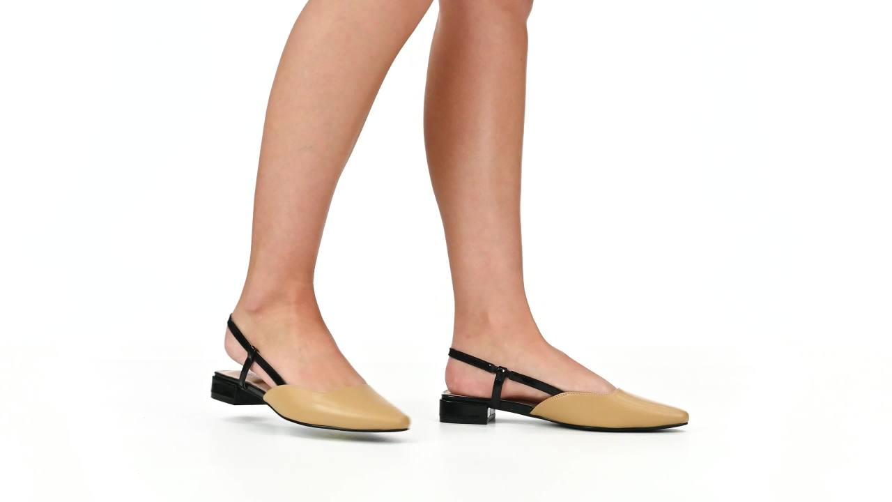 thumbnail video image 2 of Journee Womens Paislee Sling Back Block Heel Square Toe Flats, 2 of 10
