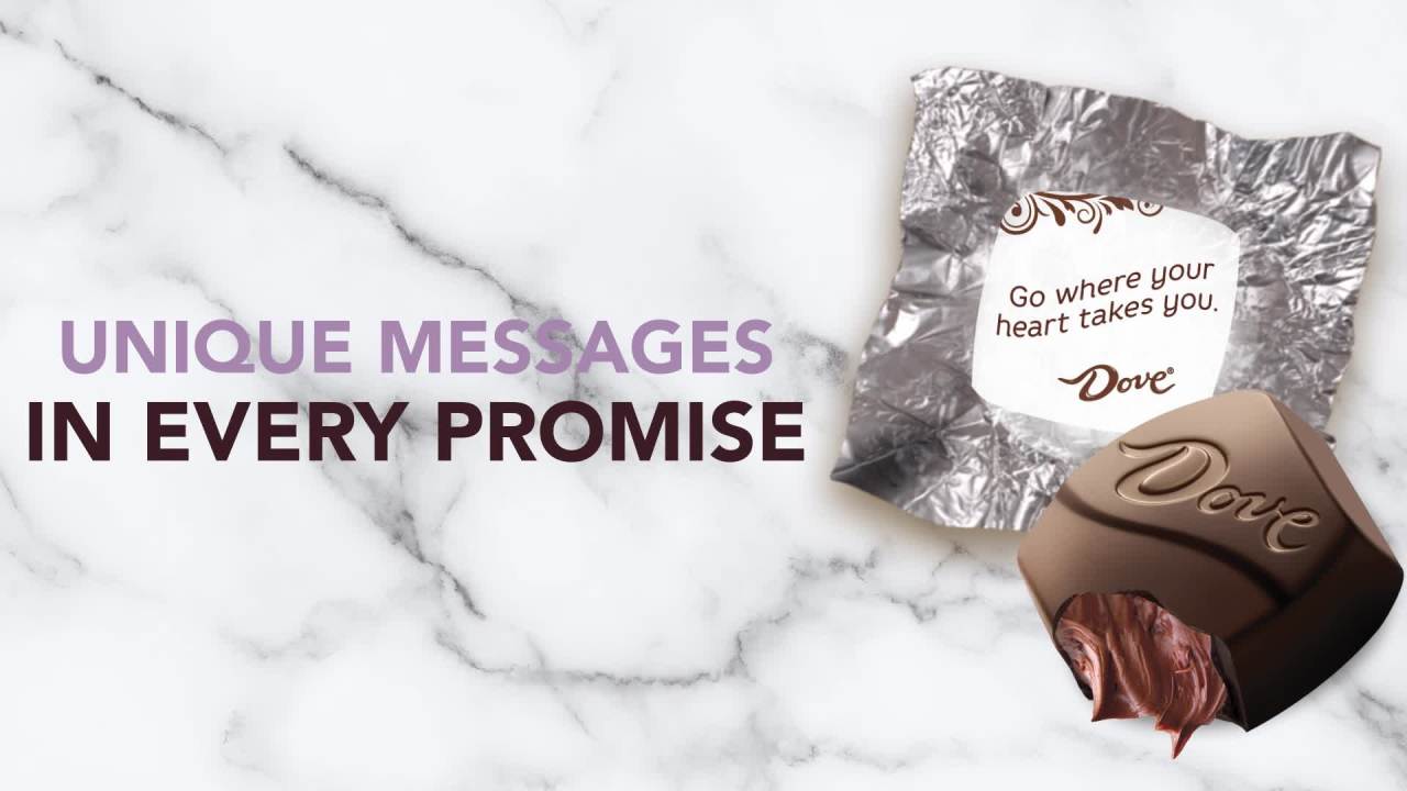 thumbnail video image 2 of Dove Promises Dark Chocolate Ganache Valentine's Day Candy- 7.94 oz, 2 of 4