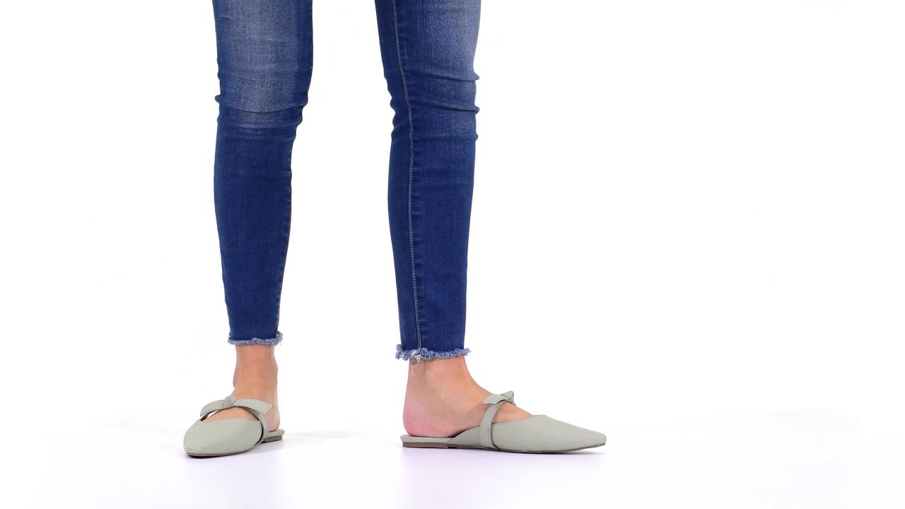 thumbnail video image 2 of Journee Womens Missie Slip On Square Toe Mules Flats, 2 of 10