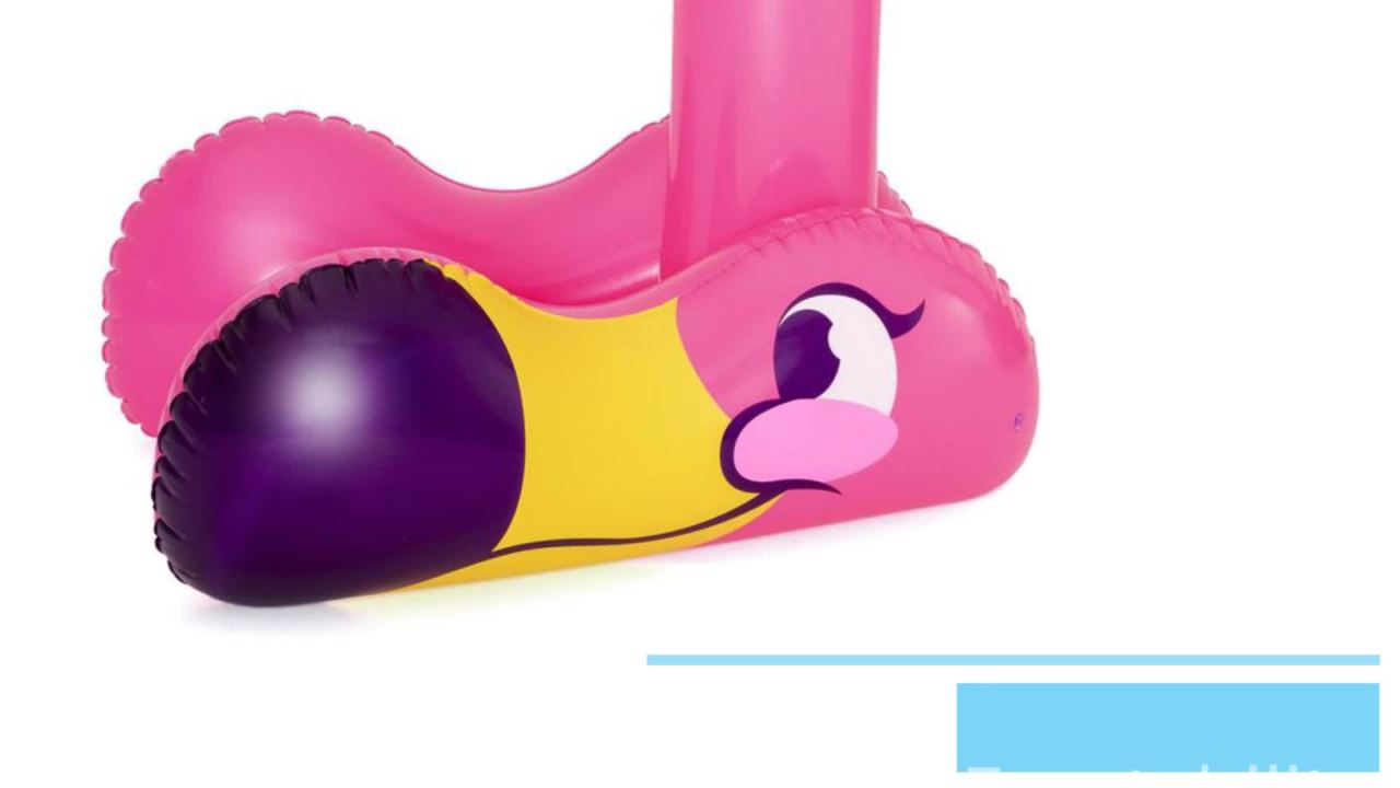 thumbnail video image 2 of H2OGO! Bestway - Jumbo Flamingo Inflatable Kids Sprinkler Arch, 2 of 6
